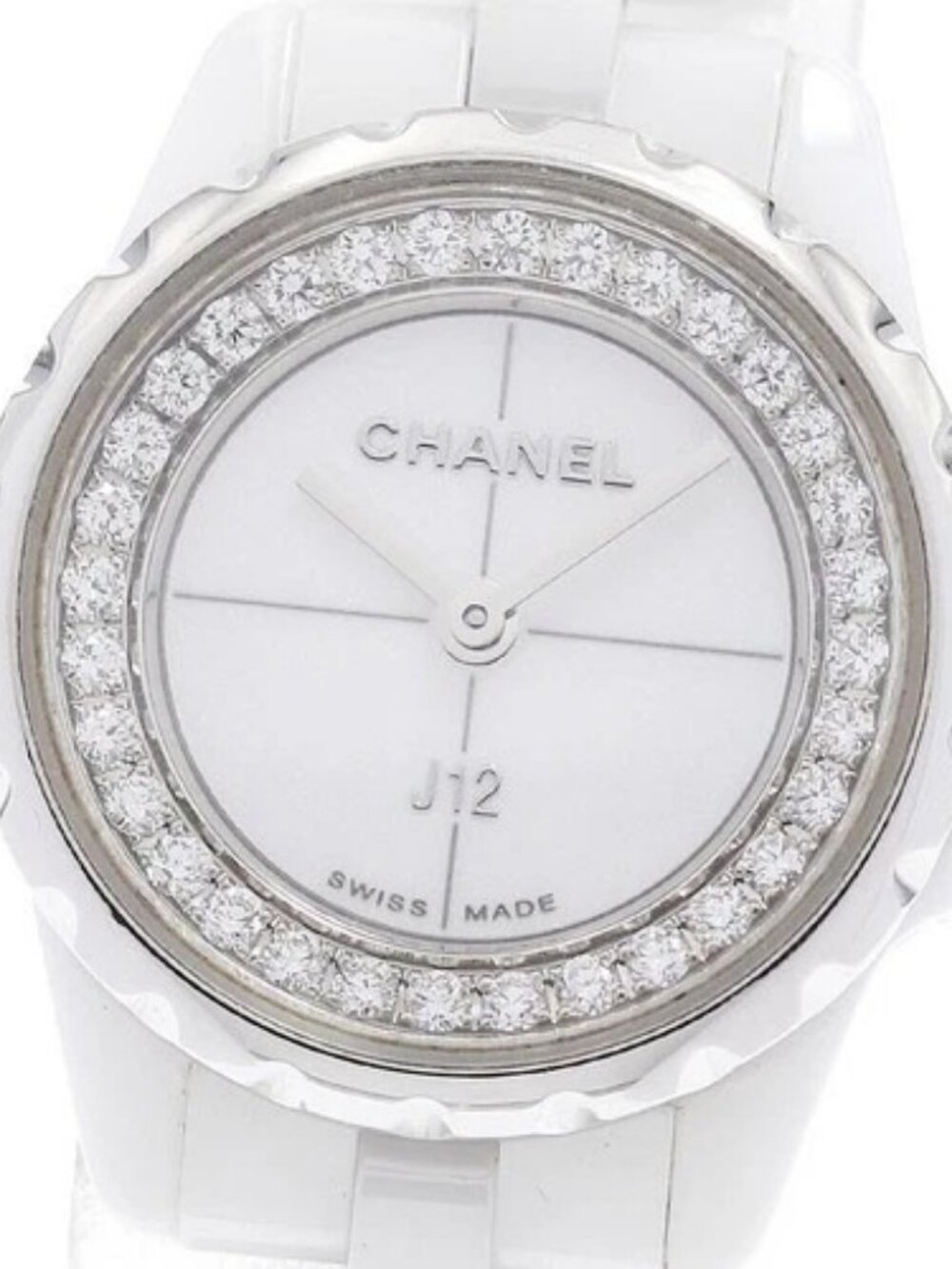 CHANEL J12 XS H5237 white ceramic diamond bezel Quartz Ladies Watch_920870